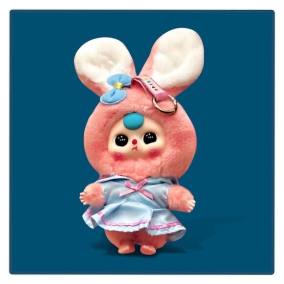 Baby Three Macaron Rabbit Stuffed Pendant - Picture 7 of 16